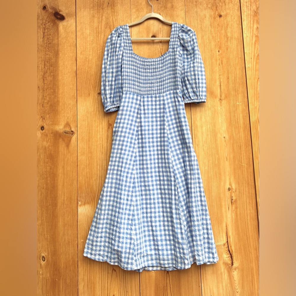 Olivia James Checked Long Dress Sz XS